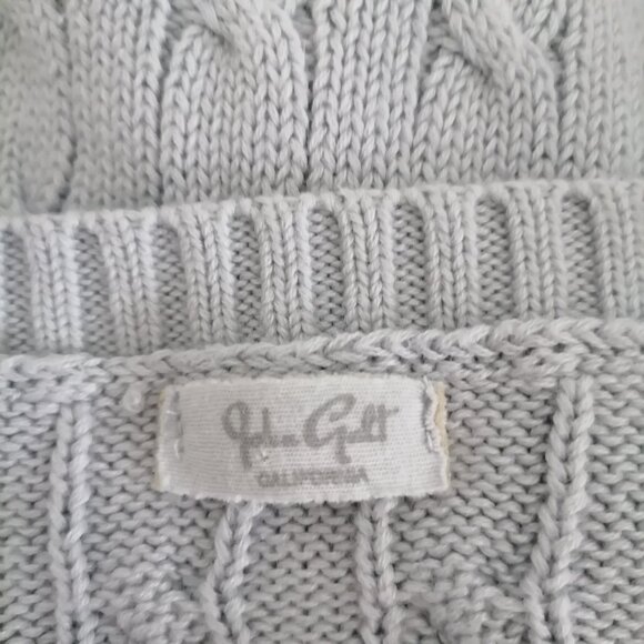 J.Galt Womens Blue Long Sleeve V Neck Cable Knit Pullover Sweater OS - Picture 5 of 7